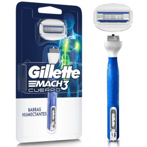 Máquina de Afeitar Gillette Mach3 Cuerpo con 3 Hojas, Afeitado Corporal, 1 Ud