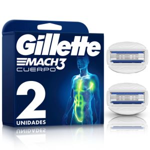 Repuesto para Máquina de Afeitar Gillette Mach3 Cuerpo, Afeitado Corporal, 2 Uds