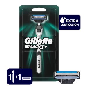 Gillette Mach3+ Afeitadora Recargable con Extra Lubricaci&oacute;n, 1 Unidad