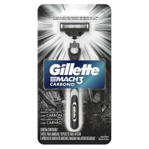 Máquina de Afeitar Gillette Mach3 Carbono con Carbón Activado y 3 Hojas, 1 Ud