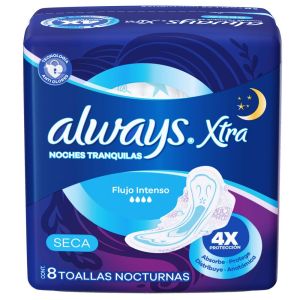 Always Xtra Noches Tranquilas Seca Toallas Nocturnas 8 Unidades