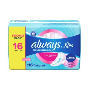 Always Xtra Triple Protecci&oacute;n Suave Toallas 16 Unidades