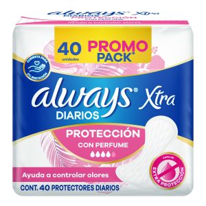 Always Xtra Diarios Con Perfume Protectores Diarios 40 Unidades